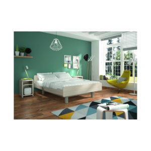 cama hospitalar de casal elétrica duo divisys (dois somiers de lâminas metálicas, cabeceira em melamina)