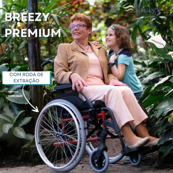 cadeira de rodas breezy premium com extração de roda rápida cadeira de rodas breezy premium com extração de roda rápida